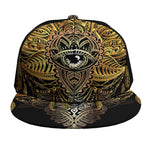 Golden Spiritual Lotus Print Snapback Cap
