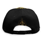 Golden Spiritual Lotus Print Snapback Cap