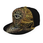 Golden Spiritual Lotus Print Snapback Cap