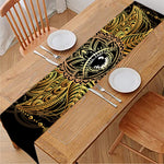 Golden Spiritual Lotus Print Table Runner