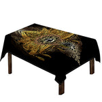 Golden Spiritual Lotus Print Tablecloth