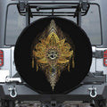 Golden Spiritual Lotus Print Tire Cover