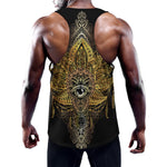 Golden Spiritual Lotus Print Training Tank Top