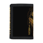 Golden Spiritual Lotus Print Trifold Wallet