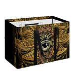 Golden Spiritual Lotus Print Utility Tote Bag