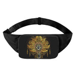 Golden Spiritual Lotus Print Waist Bag