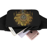 Golden Spiritual Lotus Print Waist Bag