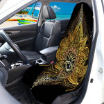 Golden Spiritual Lotus Print Waterproof Car Seat Cover