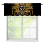 Golden Spiritual Lotus Print Window Valance