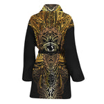Golden Spiritual Lotus Print Women's Bathrobe