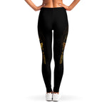 Golden Spiritual Lotus Print Women's Leggings