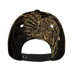 Golden Spiritual Owl Print Baseball Cap