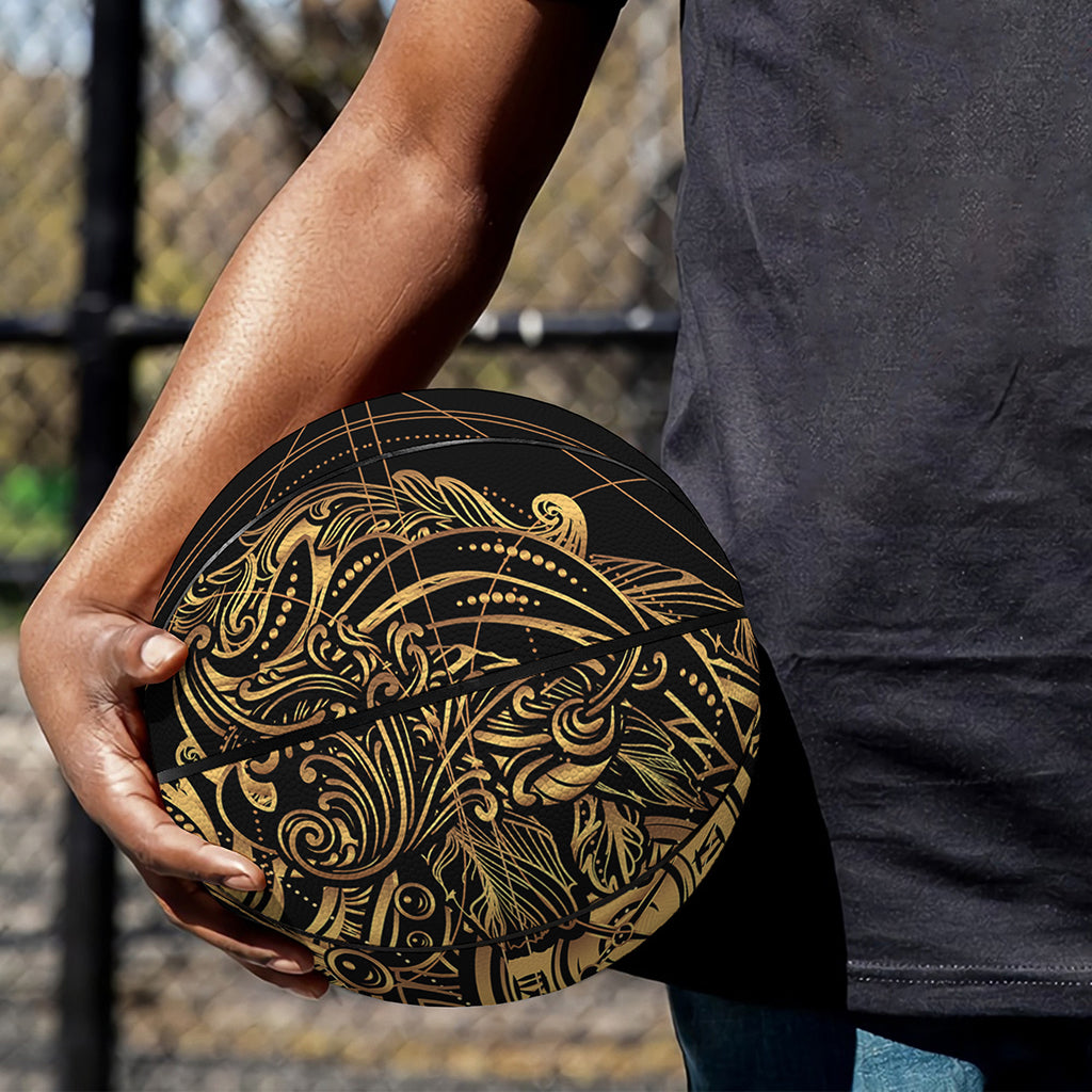 Golden Spiritual Owl Print Basketball