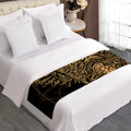 Golden Spiritual Owl Print Bed Runner