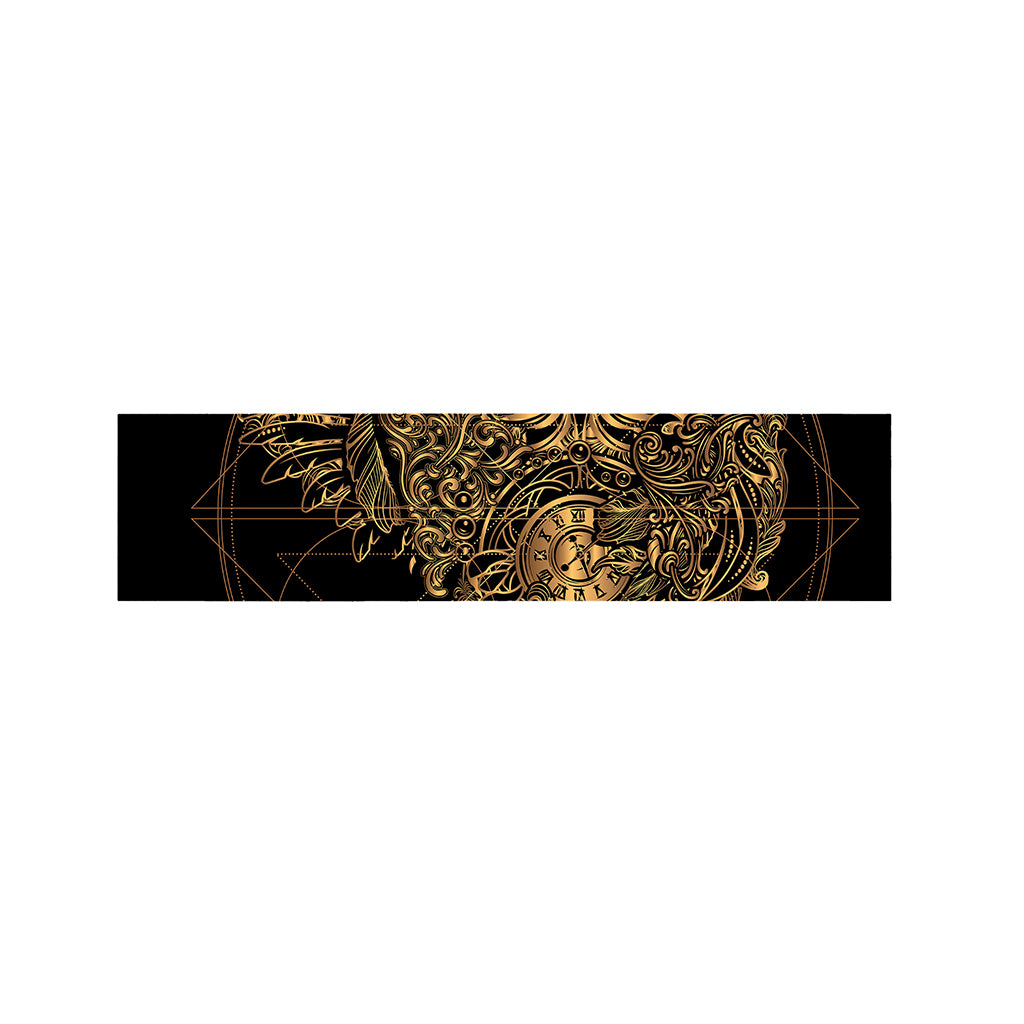 Golden Spiritual Owl Print Bed Runner