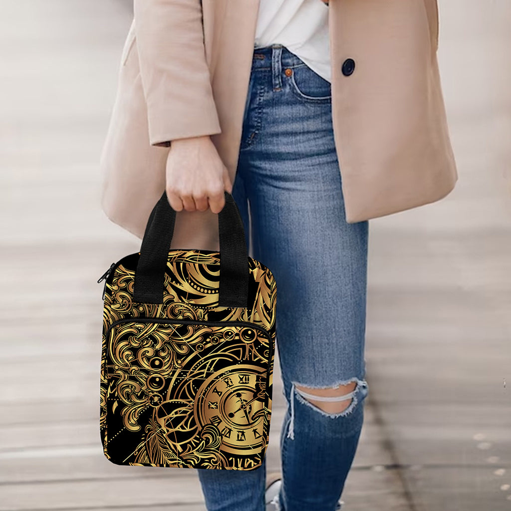 Golden Spiritual Owl Print Bible Tote Bag