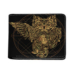 Golden Spiritual Owl Print Bifold Wallet