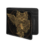 Golden Spiritual Owl Print Bifold Wallet