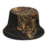 Golden Spiritual Owl Print Bucket Hat