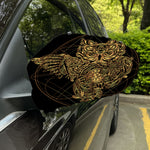Golden Spiritual Owl Print Car Side Mirror Covers