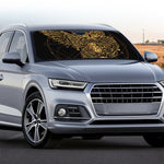 Golden Spiritual Owl Print Car Windshield Sun Shade