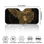 Golden Spiritual Owl Print Car Windshield Sun Shade