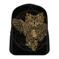 Golden Spiritual Owl Print Casual Backpack