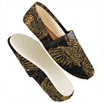 Golden Spiritual Owl Print Casual Shoes