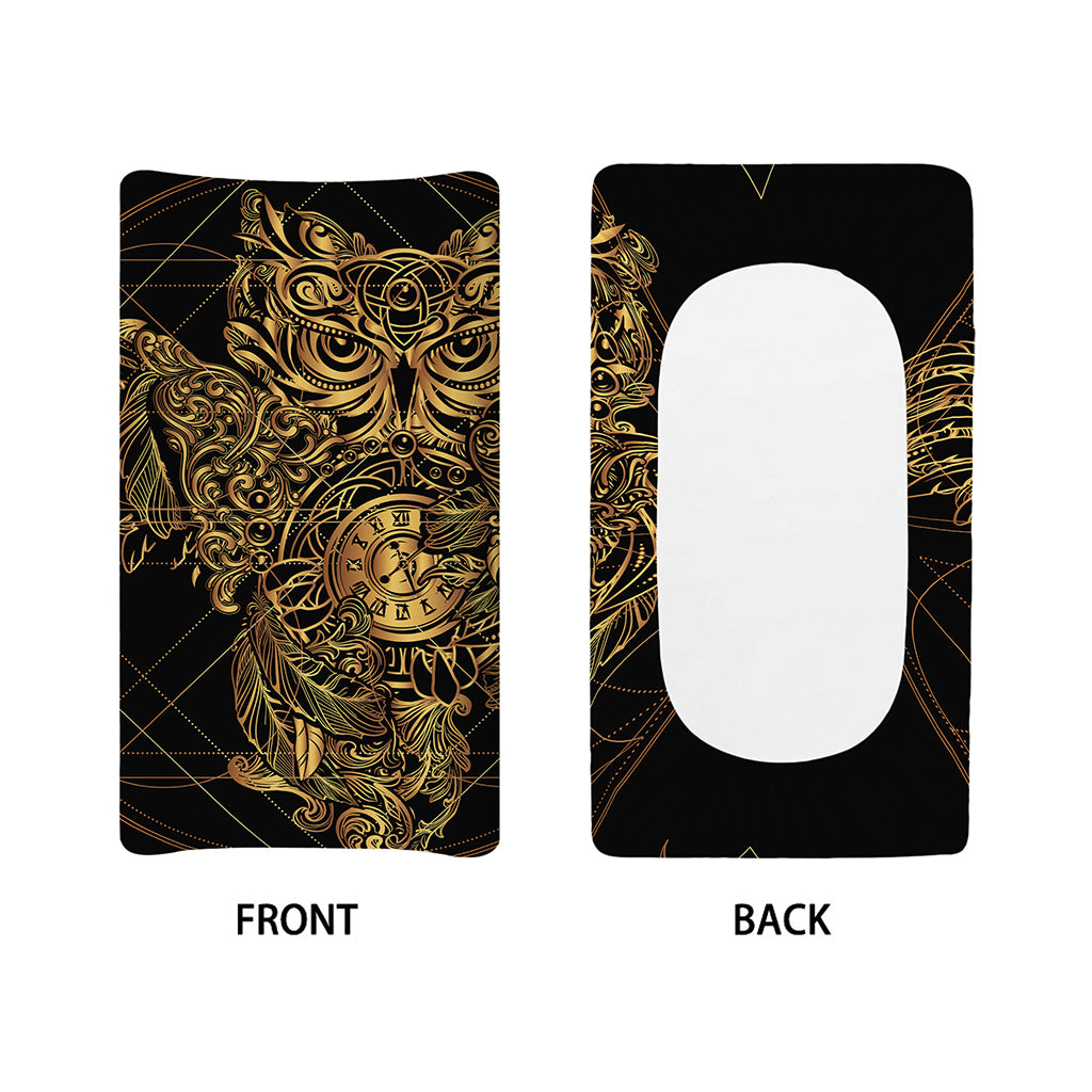 Golden Spiritual Owl Print Changing Pad Cover