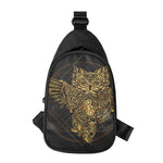 Golden Spiritual Owl Print Chest Bag