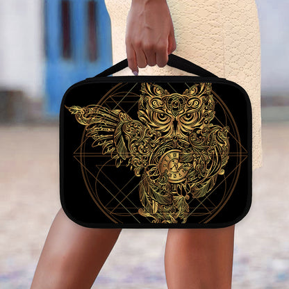 Golden Spiritual Owl Print Classic Bible Case