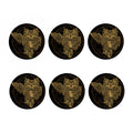 Golden Spiritual Owl Print Coaster Set
