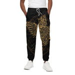 Golden Spiritual Owl Print Cotton Pants