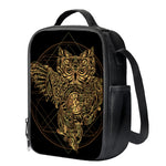 Golden Spiritual Owl Print Crossbody Lunch Bag
