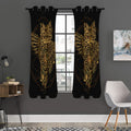 Golden Spiritual Owl Print Grommet Curtain Panels