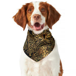 Golden Spiritual Owl Print Dog Bandana