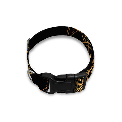 Golden Spiritual Owl Print Dog Collar
