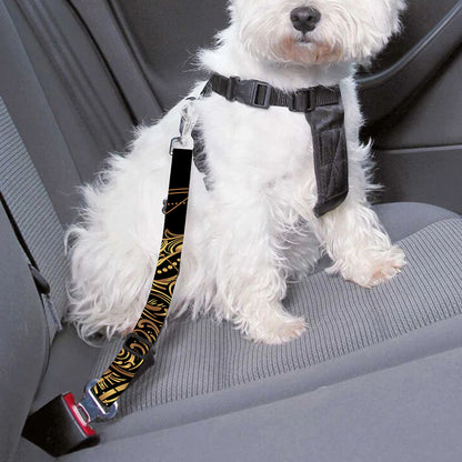 Golden Spiritual Owl Print Dog Seat Belt
