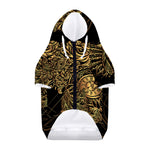 Golden Spiritual Owl Print Dog Zip Up Hoodie