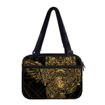 Golden Spiritual Owl Print Double Strap Bible Bag