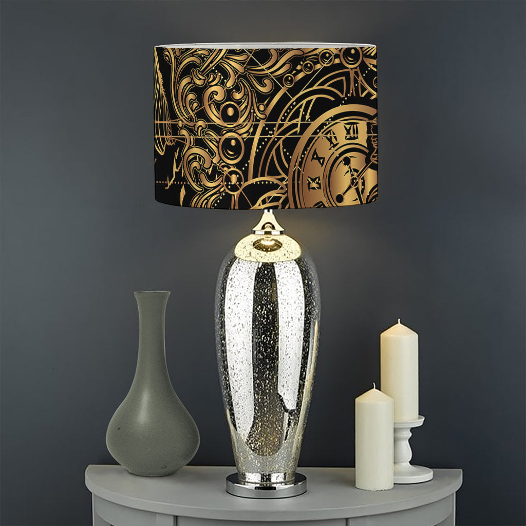 Golden Spiritual Owl Print Drum Lamp Shade