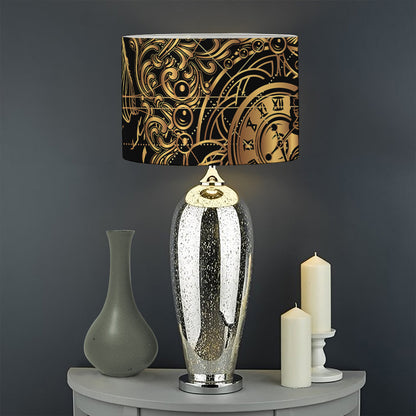 Golden Spiritual Owl Print Drum Lamp Shade