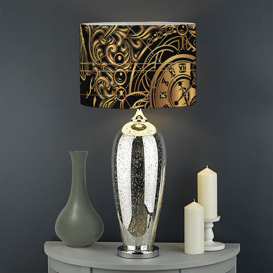 Golden Spiritual Owl Print Drum Lamp Shade