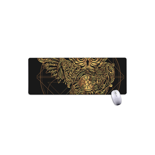 Golden Spiritual Owl Print Extended Mouse Pad