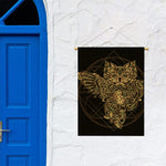 Golden Spiritual Owl Print Garden Flag