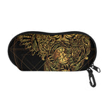 Golden Spiritual Owl Print Glasses Case