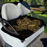 Golden Spiritual Owl Print Golf Cart Seat Cover