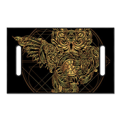 Golden Spiritual Owl Print Golf Cart Seat Cover