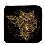 Golden Spiritual Owl Print Hand Towel