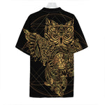 Golden Spiritual Owl Print Hawaiian Shirt